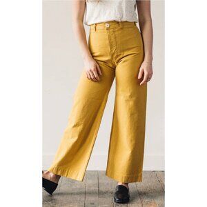 Jesse Kam Pants Womens Size 6 Canvas Sailor Pant Carribean Gold Wide Leg